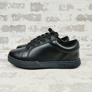 NEW Wolverine Urban Eatery LX Black Leather Sneakers Casual Work E593